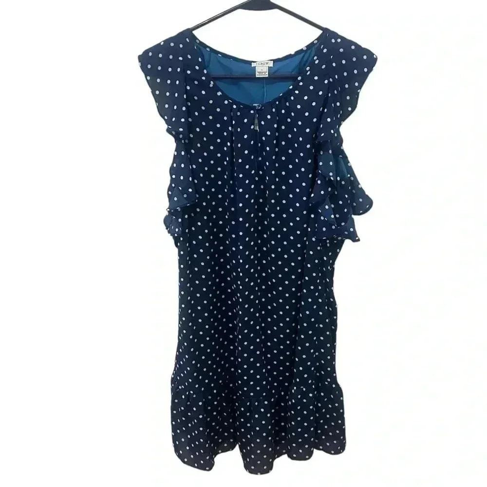J.Crew Polka Dot Flutter Sleeve Dress Size Medium